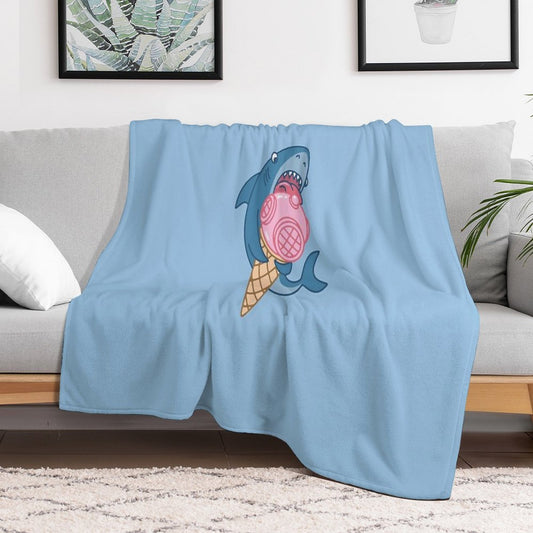 SHARK AND ICE CREAM Throw Blanket