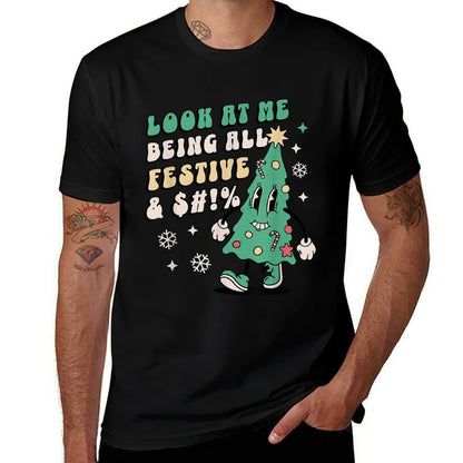 Look At Me Being All Festive - Funny Retro Christmas Tree  Classic T-Shirt