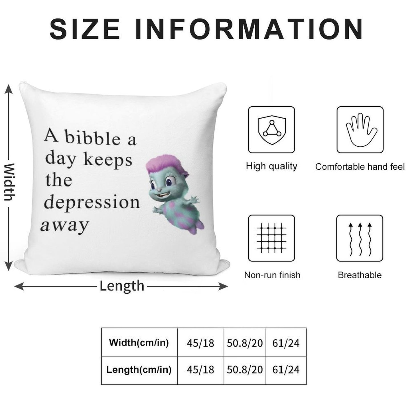 Bibble Meme Soft Reinforced Edging Throw Pillow