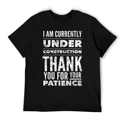 Funny Hospital Get Well Soon Gifts Under Construction Post Surgery - Black, Unisex-Adults,, Medium, US Size 15, 21 Inches Sleeve T-Shirt