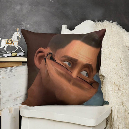 Team Fortress 2 TF2 Scout Face Linen Throw Pillow Cover