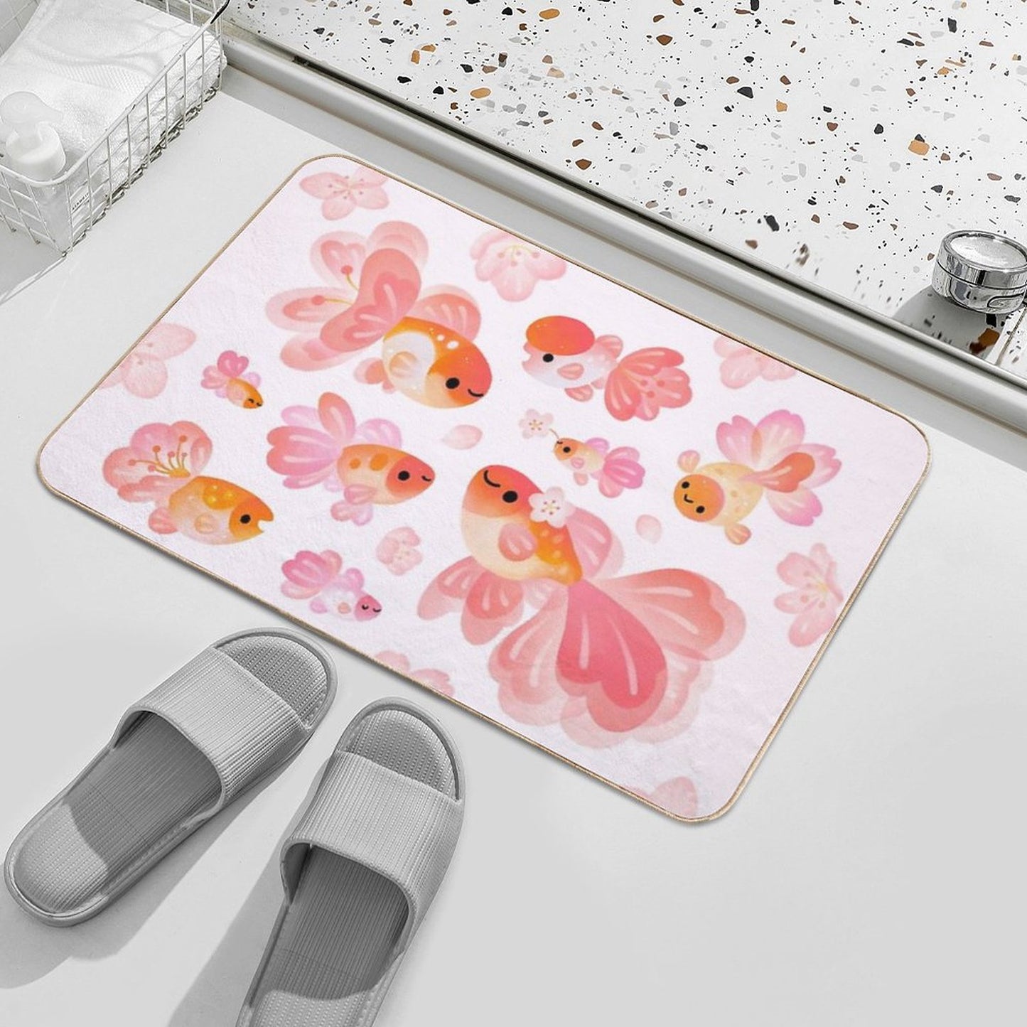 Cherry Blossom Goldfish 2 Bath Mat