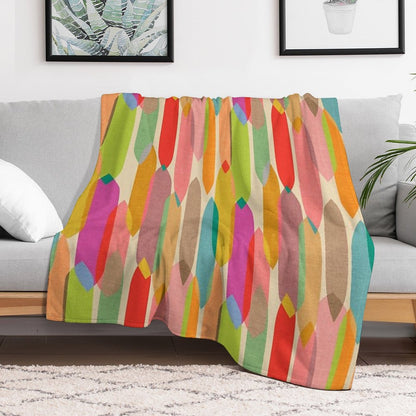 Mid Century Droplets Kaleidoscope Throw Blanket