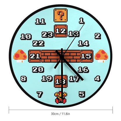 24 Hour Game Clock Wooden Wall Clock