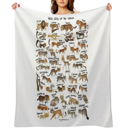 Wild Cats of The World Throw Blanket