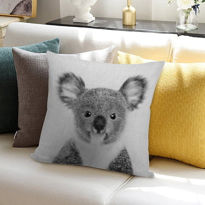 Baby Koala - Black & White Soft Gift Ready Throw Pillow