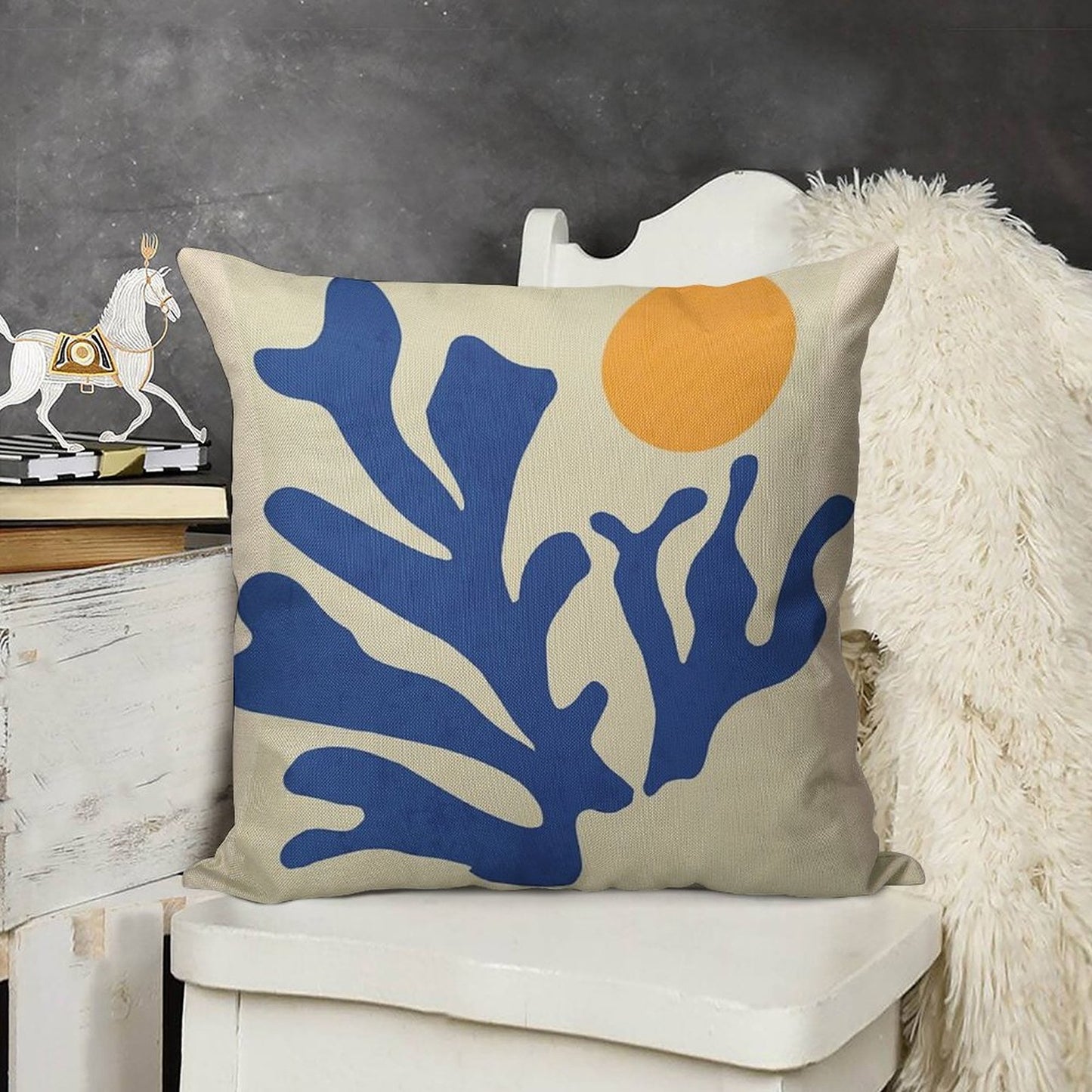 Sunshine Matisse Linen Throw Pillow Cover