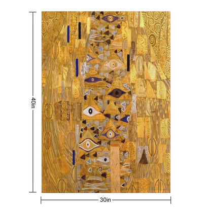 Adele Bloch-Bauer I - Detail by Gustav Klimt Gold Throw Blanket