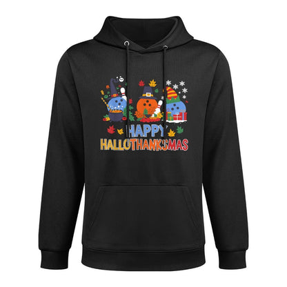 Cute Hallothanksmas Bowling Halloween Thanksgiving Christmas Moisture-Wicking Hoodie