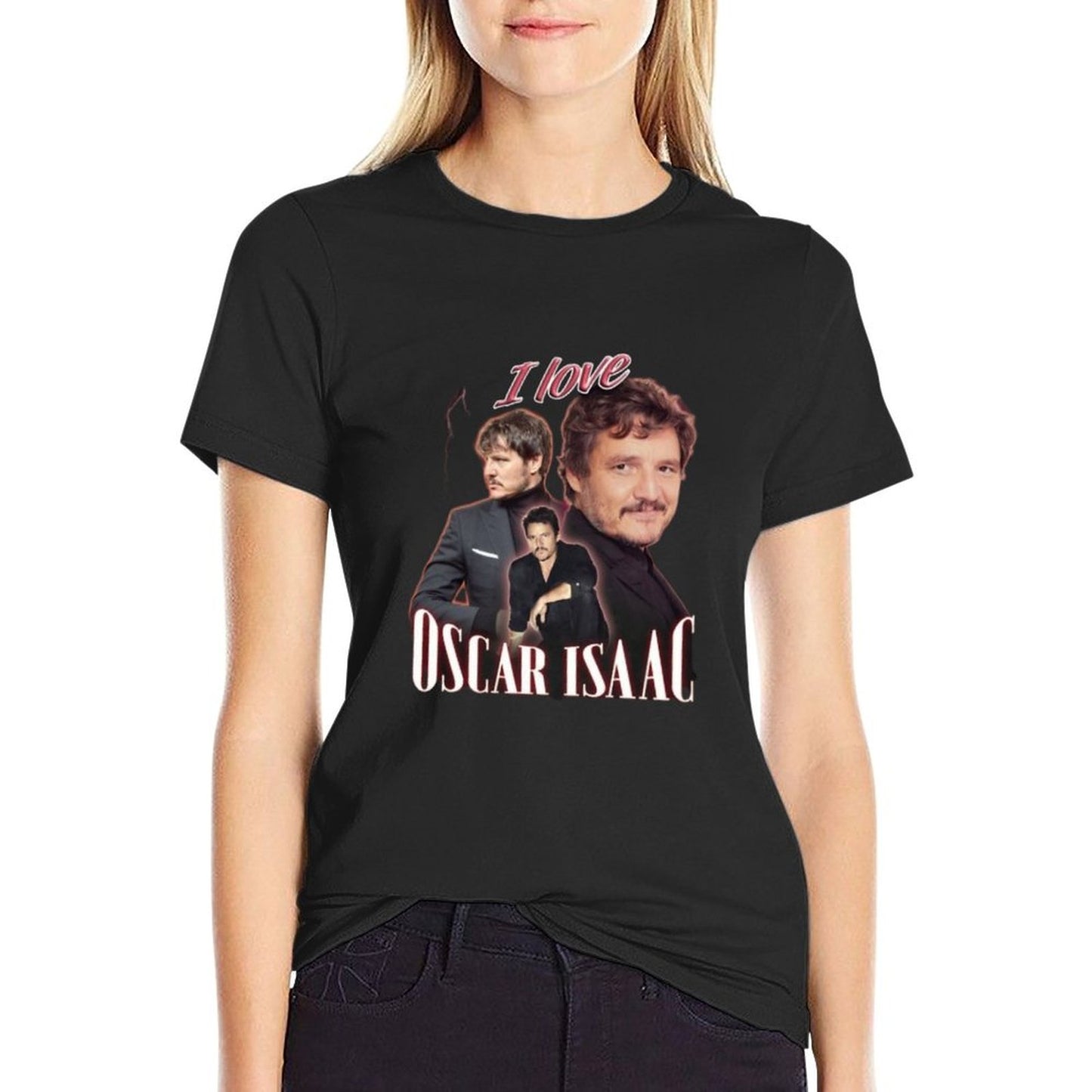 I Love Oscar Isaac Pedro Pascal Cursed Fan Collage  Slim-fit Cut T-Shirt