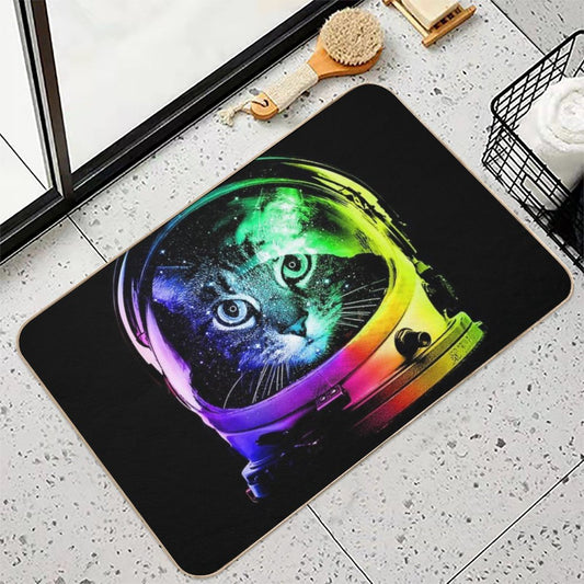 Astronaut Cat  High-Traffic Bath Mat