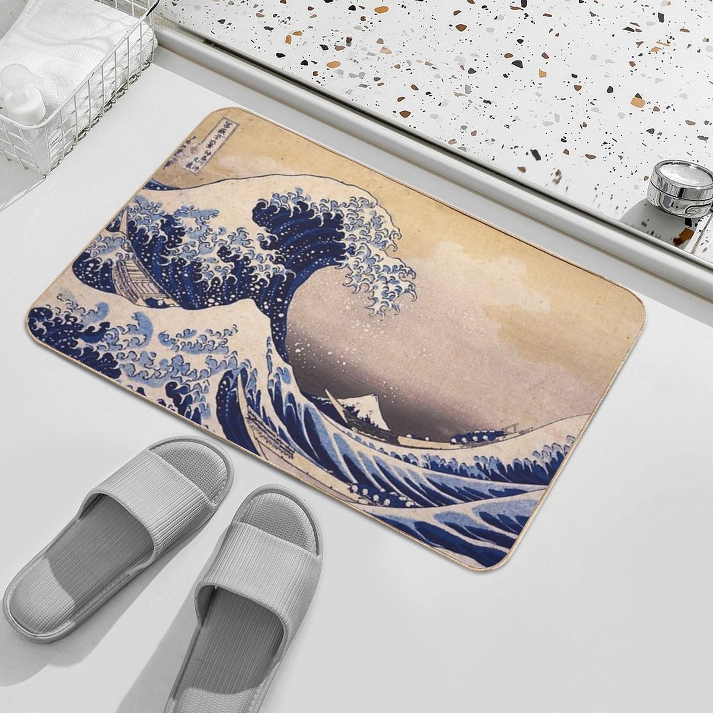 The Great Wave Off Kanagawa by Katsushika Hokusai (c 1830-1833) Bath Mat