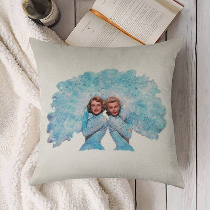 Sisters - Watercolor Linen Throw Pillow Cover