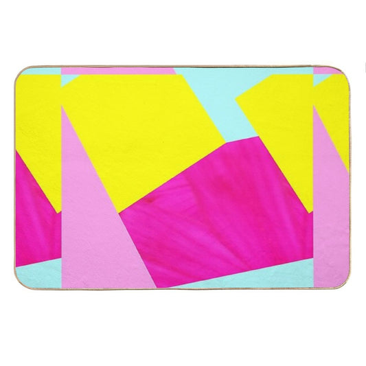 Neon Pastel Color Blocking Bath Mat