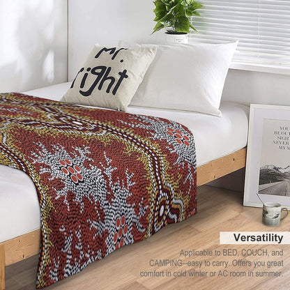 Authentic Aboriginal Art -  Mountains Throw Blanket