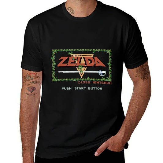 Nintendo Legend of Zelda Classic NES Title Screen  Eco-friendly Material T-Shirt