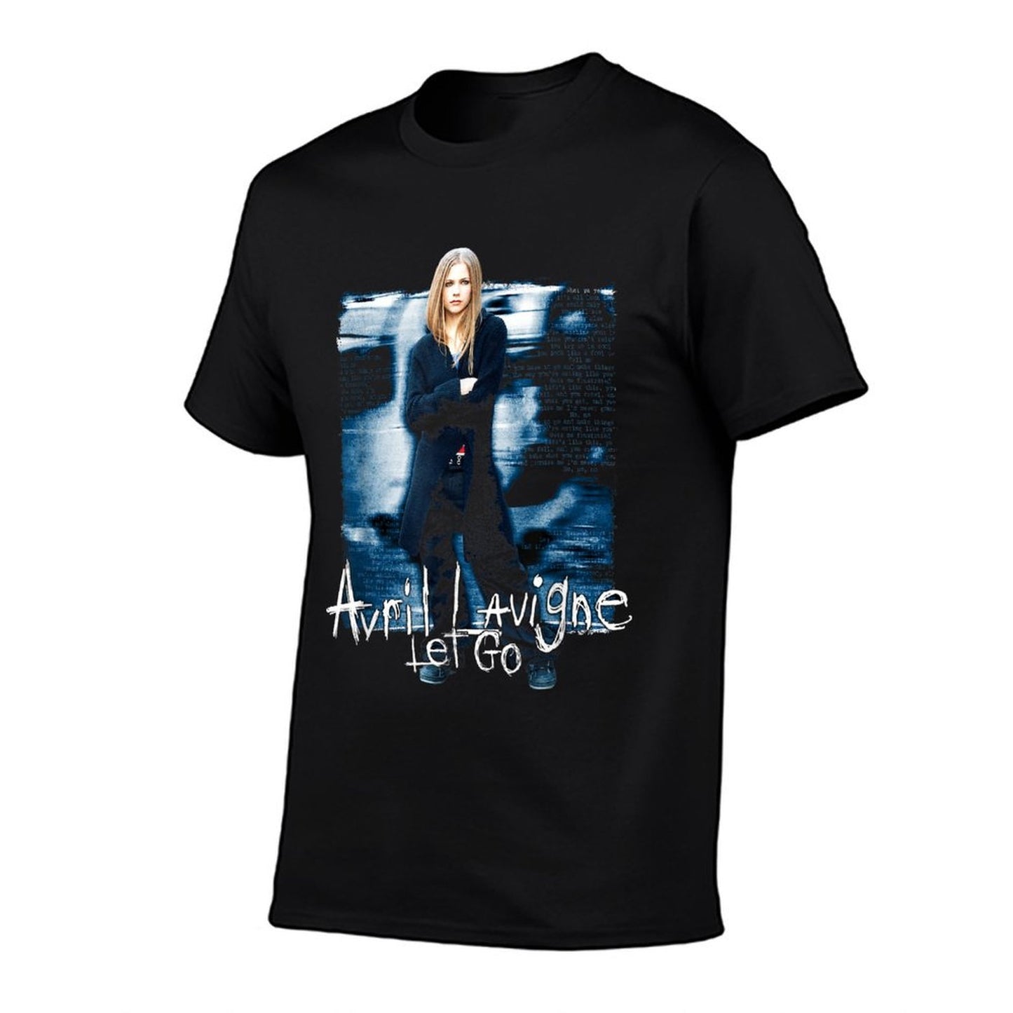 Avril Lavigne Official Let Go - Black, Unisex-Adults, Small,, Classic Fit, Cotton, Polyester  Slim-fit Cut T-Shirt