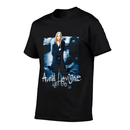 Avril Lavigne Official Let Go - Black, Unisex-Adults, Small,, Classic Fit, Cotton, Polyester  Slim-fit Cut T-Shirt