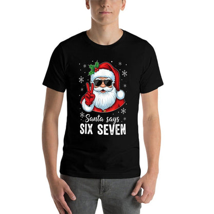 Funny Santa Says Six Seven Christmas 67 Meme Xmas Boys Girls  Stretchy T-Shirt