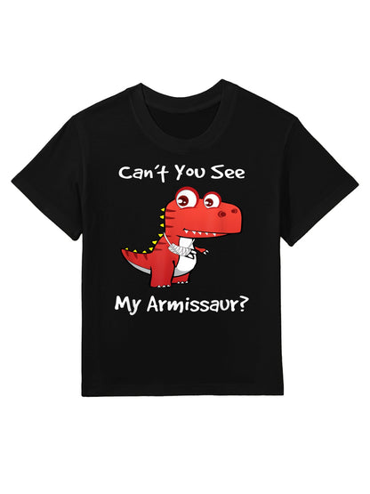 Funny Get Well Broken Arm Dinosaur with A Cast My Armissaur Kids T-Shirt