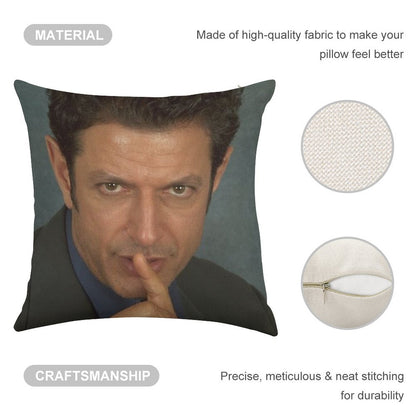 Jeff Goldblum Linen Throw Pillow Cover
