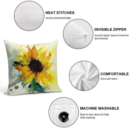 Sunflower Soft Bedroom Essential Throw Pillow