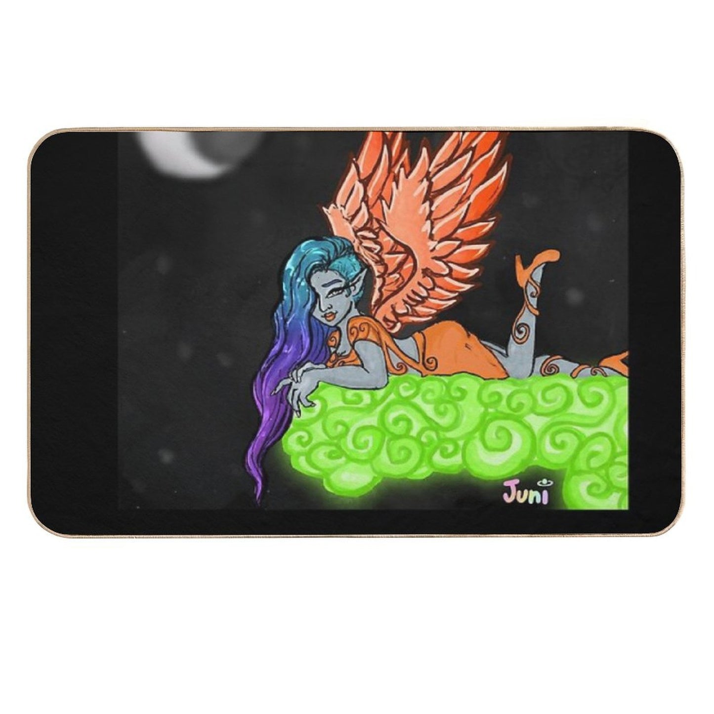 Space Angel Living in The Clouds  Slip-Resistant Bath Mat