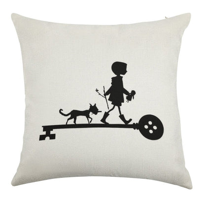 Coraline's Journey Linen Throw Pillow Cover