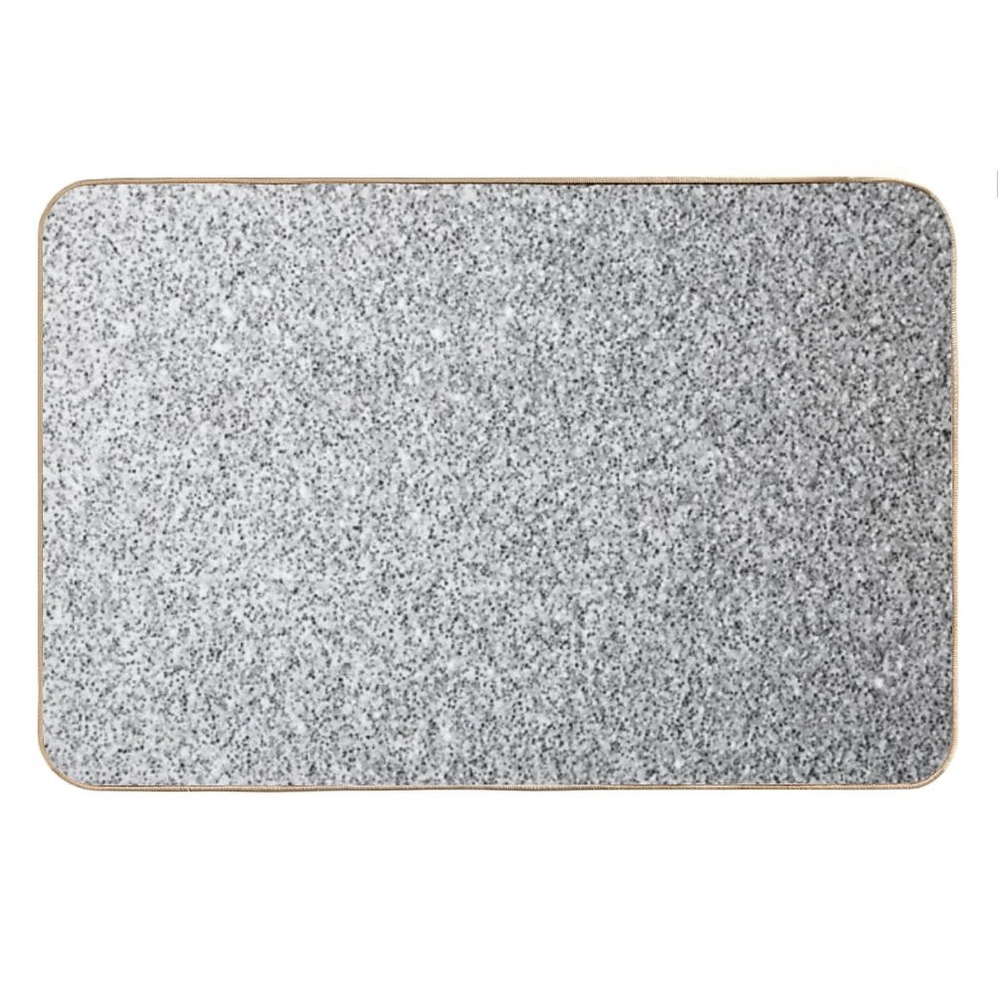 Light Gray, Black And White Elegant Design (Photo of Glitter - Not Reflective) Bath Mat
