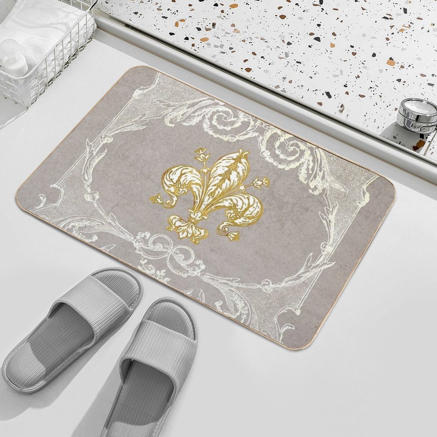 Fleur-de-lis, French, Fleur-de-lys Bath Mat