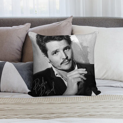 Pedro Pascal - BW III Soft Hidden Zipper Throw Pillow