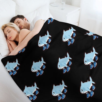 Cute Tralalero Tralala (Italian Brainrot) Throw Blanket