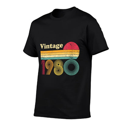 Womens 1980 40th Birthday Gift Vintage Retro Men Women 40 Years Old  Summer-ready Fabric T-Shirt
