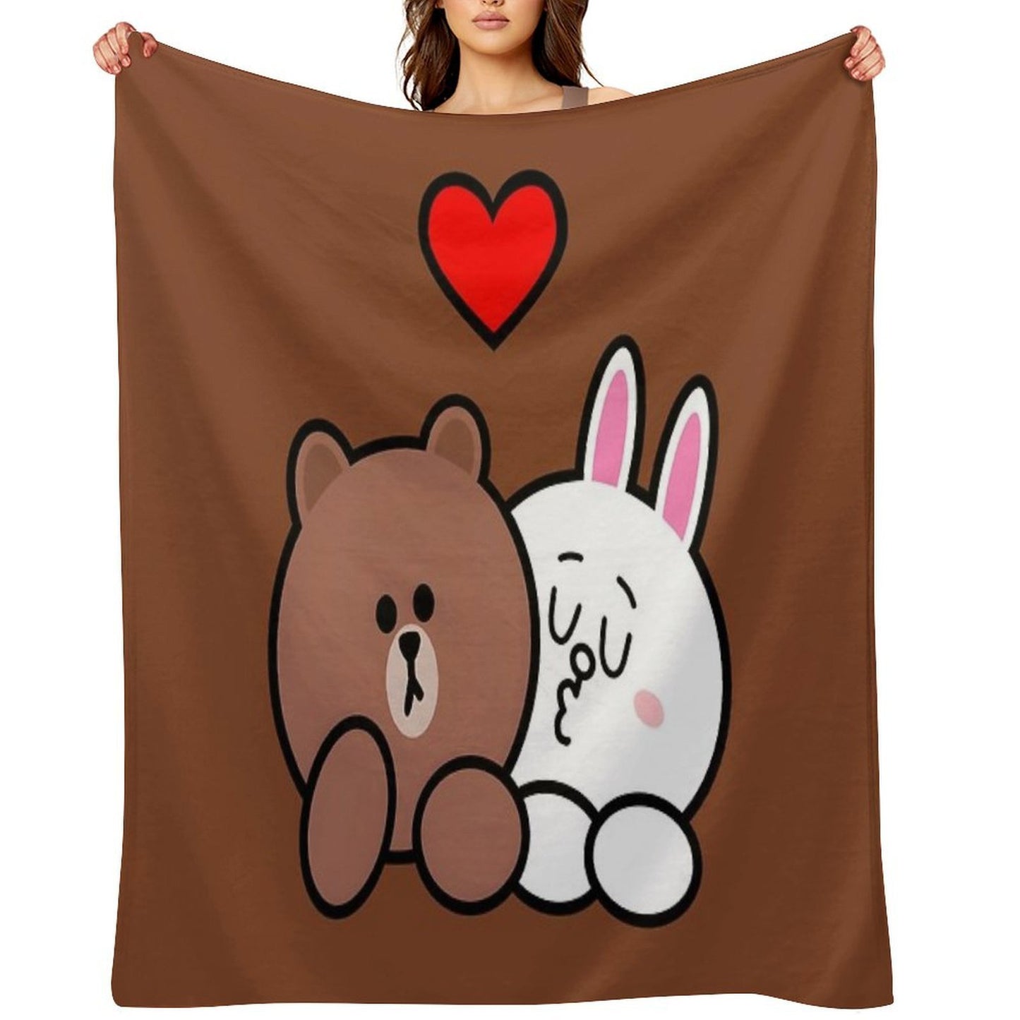 Brown Bear And Cony in Love Classic Throw Blanket