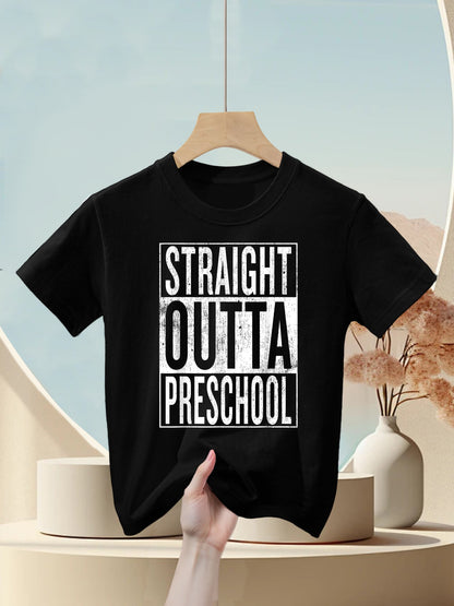 Straight Outta Preschool  Pre-school Graduation Funny Cool Kids T-Shirt