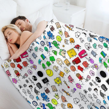BFDI All Characters (Transparent) Throw Blanket