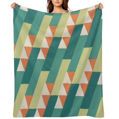 Diagonal Geometric Pattern – Vibrant Retro Style Throw Blanket
