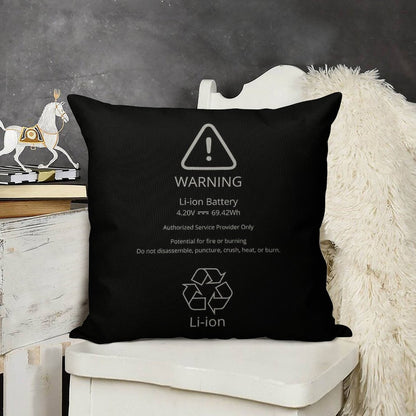 Swollen Battery  Lithium-ion Battery Linen Throw Pillow Cover