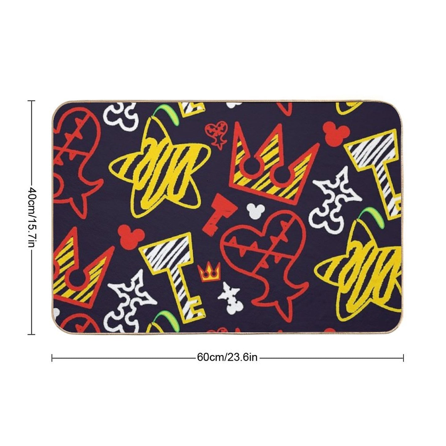 Kingdom Hearts Crayon Style Pattern - Bright Bath Mat