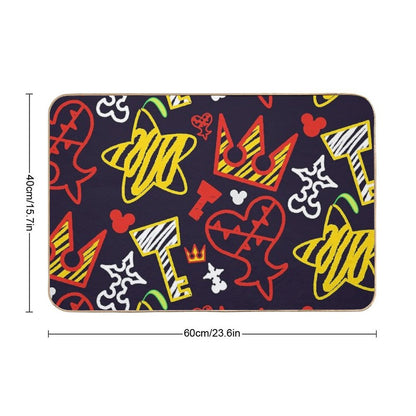 Kingdom Hearts Crayon Style Pattern - Bright Bath Mat