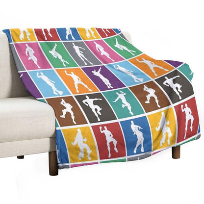 Battle Royale Victory Dance Rainbow Lattice Funny Throw Blanket