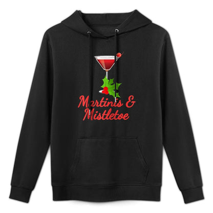 Martinis And Mistletoe Funny Christmas Tshirt Raglan Baseball Medium-Weight Fabric Hoodie