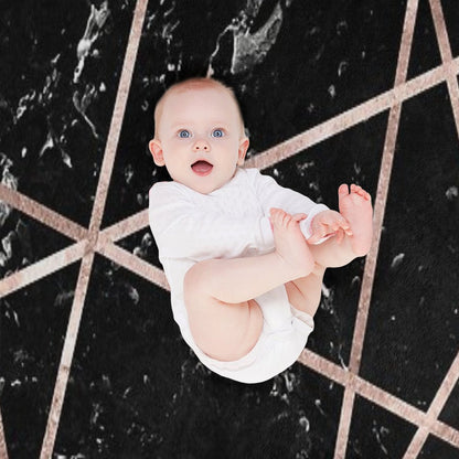 Black Marble Rose Gold Geo Glam #1 #geo #decor #art Throw Blanket