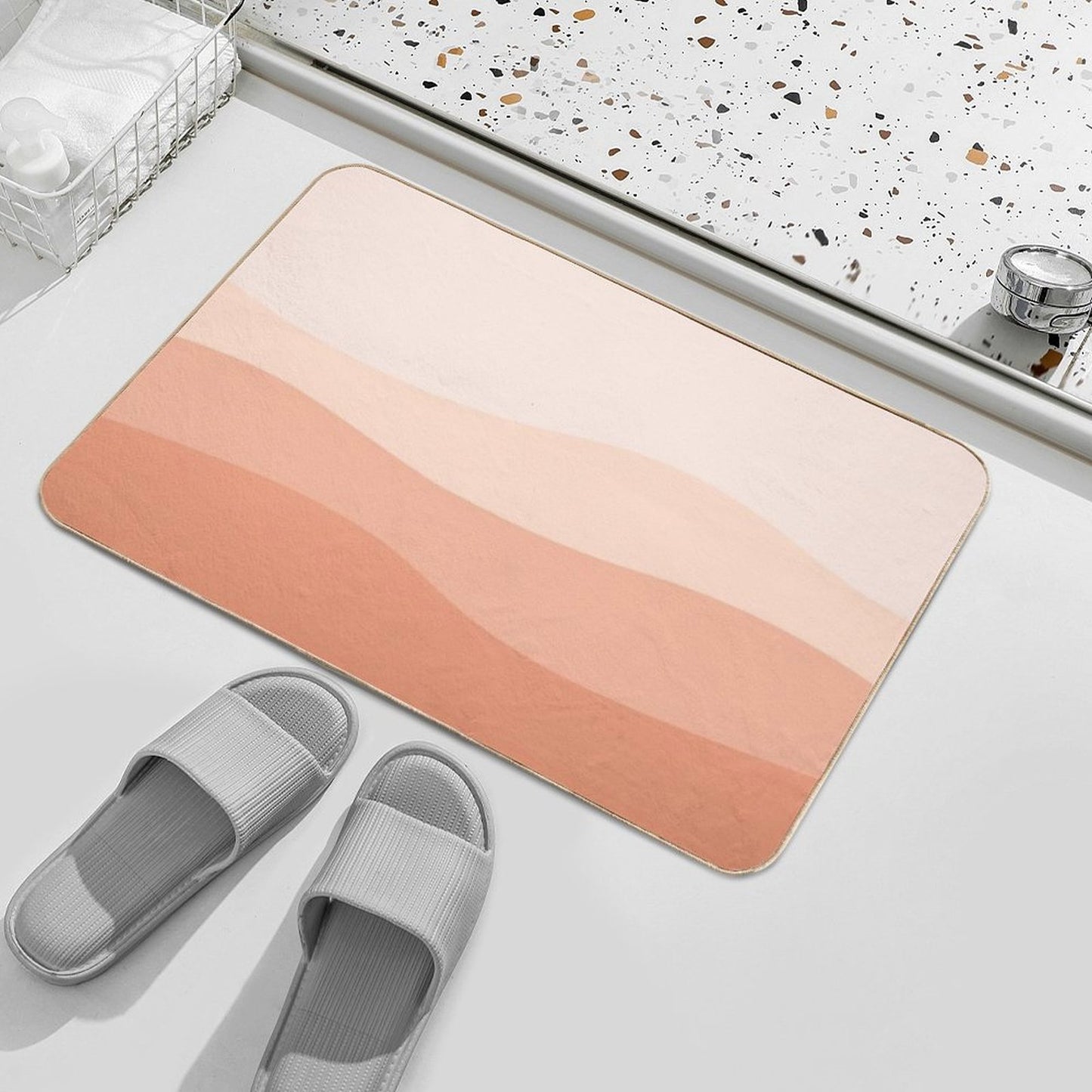 Peachy Ombre Dunes Bath Mat