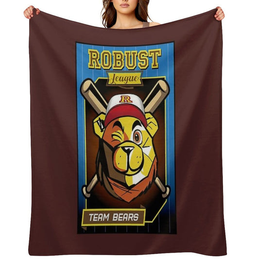 ROBUST BEAR BASEBALL CARD BEARS Throw Blanket