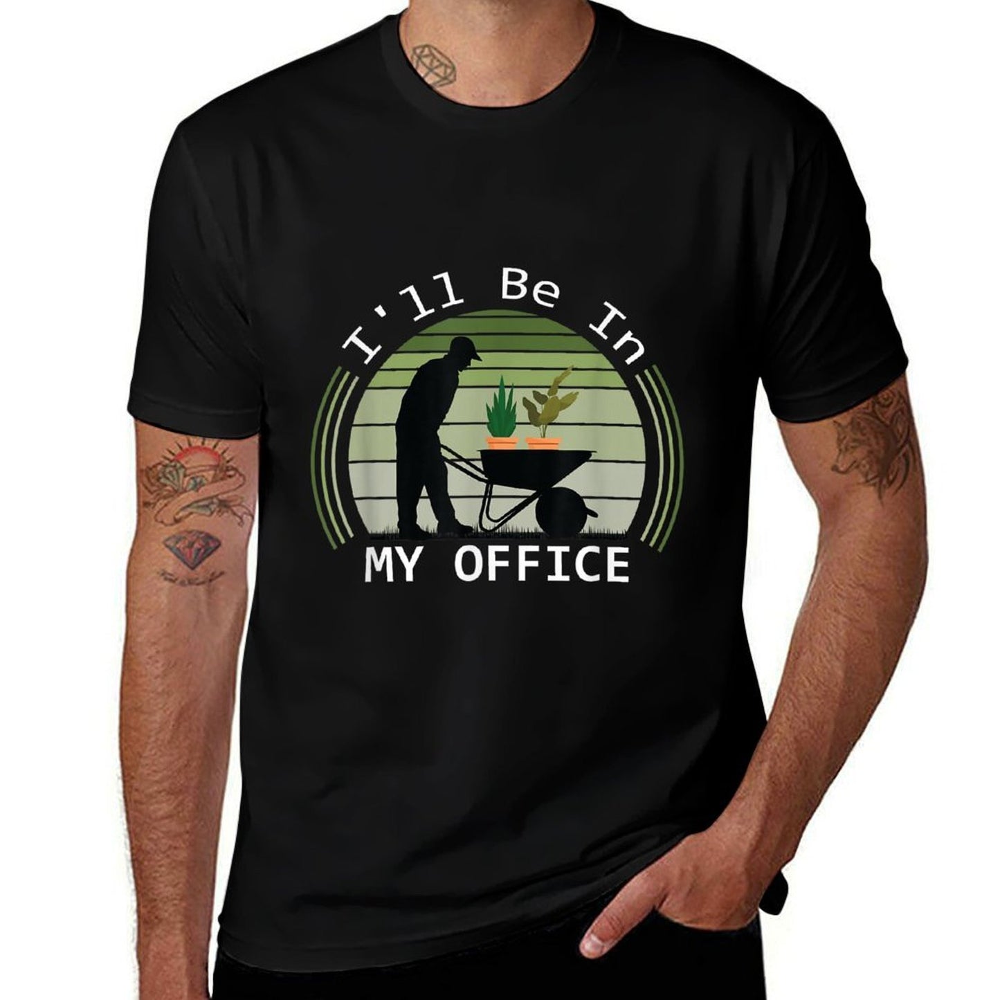 Ill Be in My Office Garden Funny Fathers Day Gardening  Ribbed Collar T-Shirt