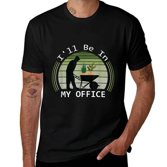 Ill Be in My Office Garden Funny Fathers Day Gardening  Ribbed Collar T-Shirt