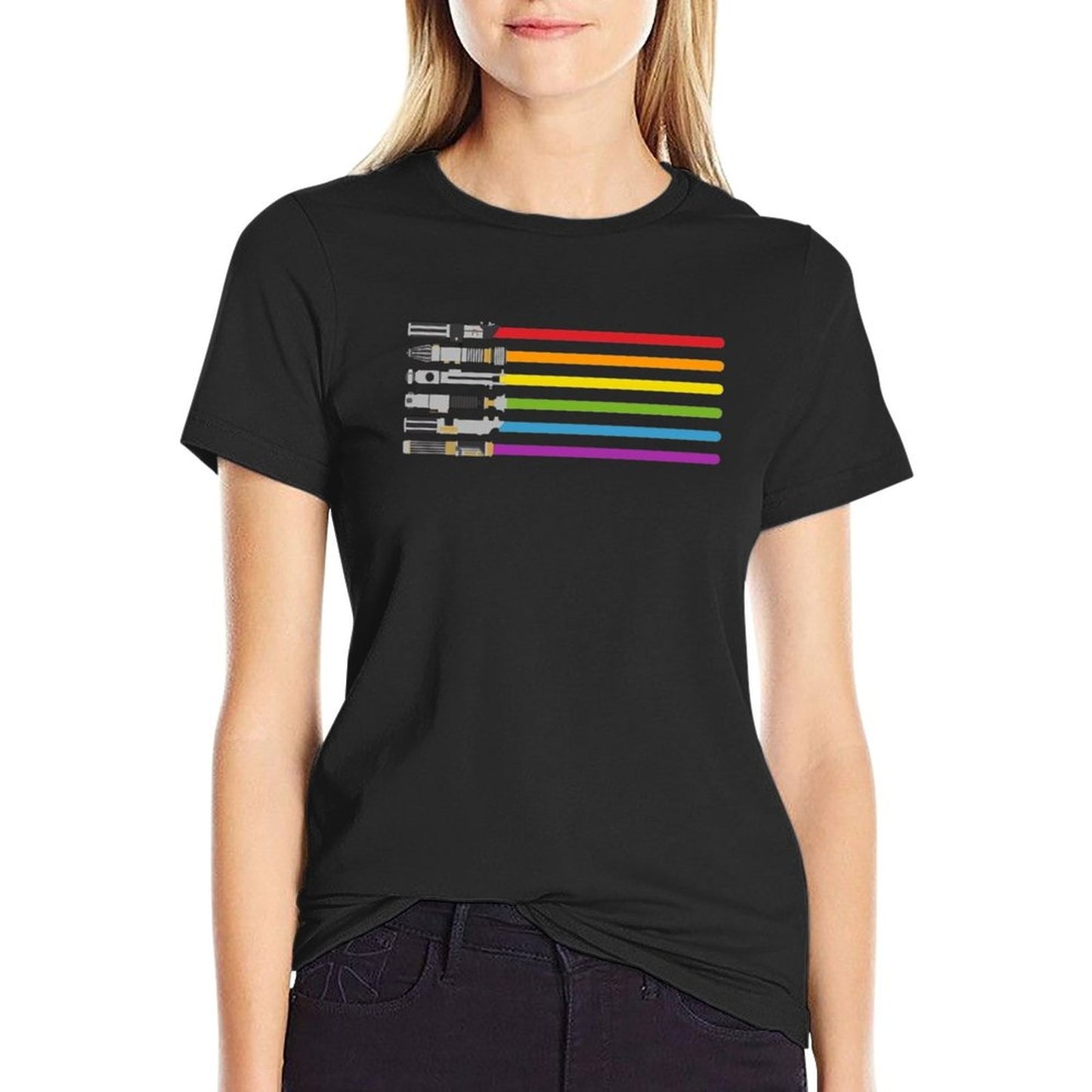 Lightsaber Rainbow  Heathered Texture T-Shirt