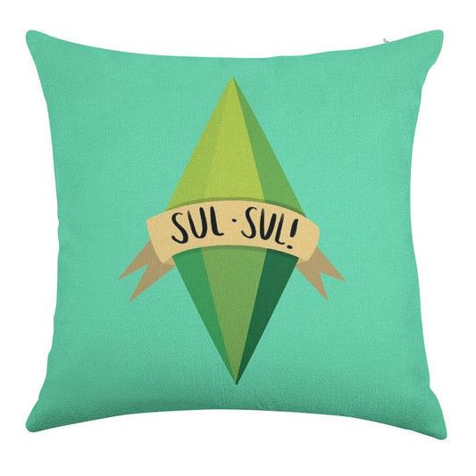 Plumbob Linen Throw Pillow Cover