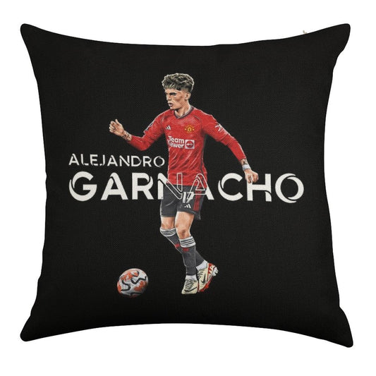 Alejandro Garnacho - Man United Linen Throw Pillow Cover